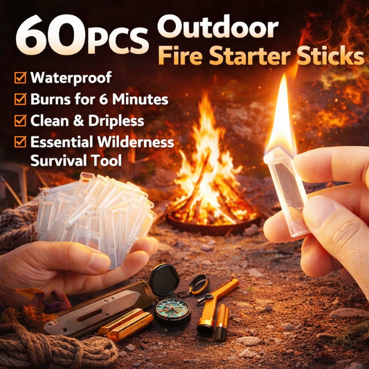 60pcs Fire Starter Sticks Portable Waxed Tinder Fire Lighters for Camping Hiking