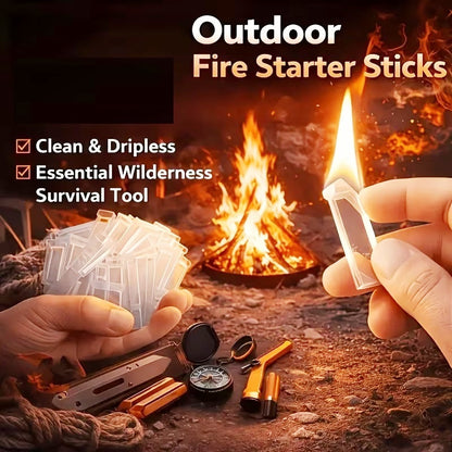 60pcs Fire Starter Sticks Portable Waxed Tinder Fire Lighters for Camping Hiking