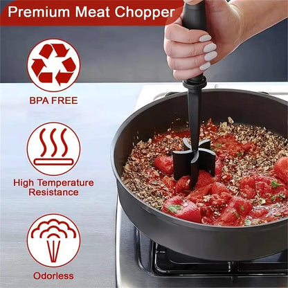 Meat Masher Potato Masher Mince Beef Ground Heat Resistant Suitable for Hamburger