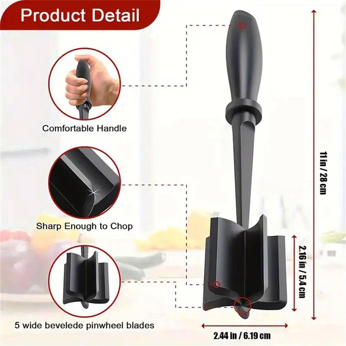 Meat Masher Potato Masher Mince Beef Ground Heat Resistant Suitable for Hamburger