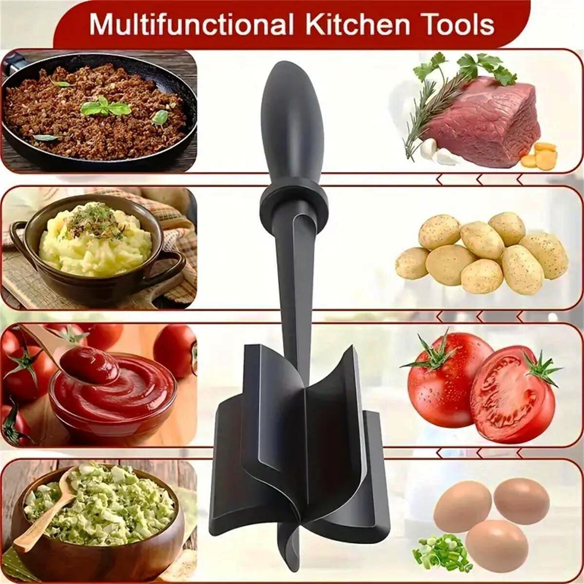 Meat Masher Potato Masher Mince Beef Ground Heat Resistant Suitable for Hamburger