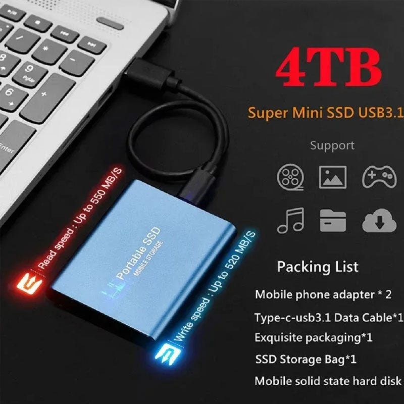 SSD High-speed Portable External Hard Drive Solid-state Drives for Laptop PC