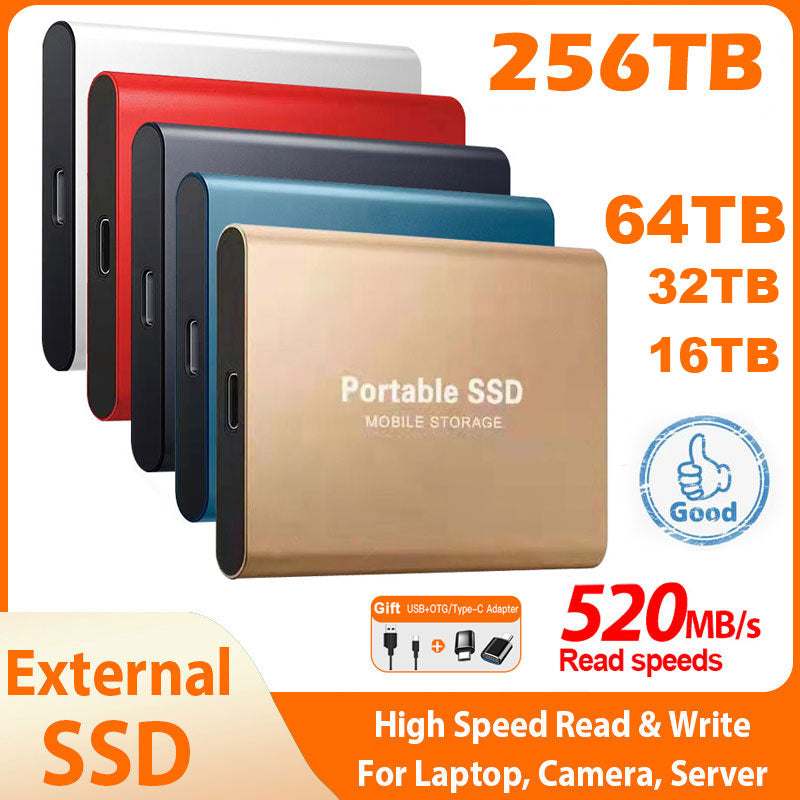 SSD High-speed Portable External Hard Drive Solid-state Drives for Laptop PC
