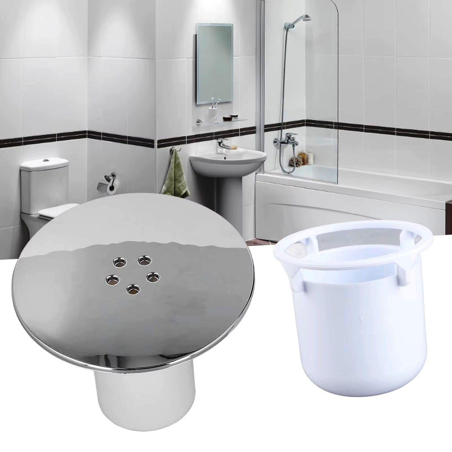 Shower Drain Trap Cover Shower Plughole Cover 115mm Plug Drain Replacement