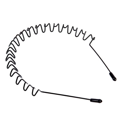 Black Metal Sports Hairband Headband Wave Alice Style Hair band Unisex Men Women
