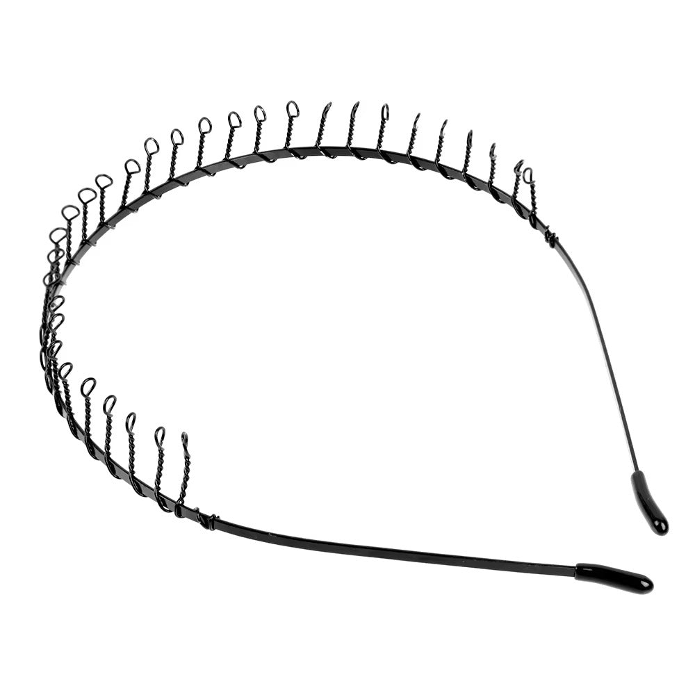 Black Metal Sports Hairband Headband Wave Alice Style Hair band Unisex Men Women