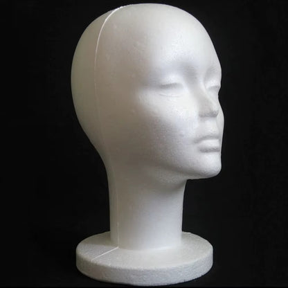 Polystyrene Foam Head Dummy Mannequin Female Model For Hat, Hair Wigs Display