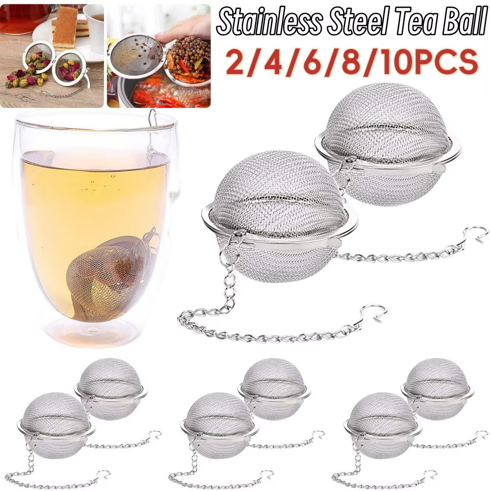 Tea Ball Strainer Infuser - Pack of 2 - Stainless Steel Mesh Filter Herb Spice