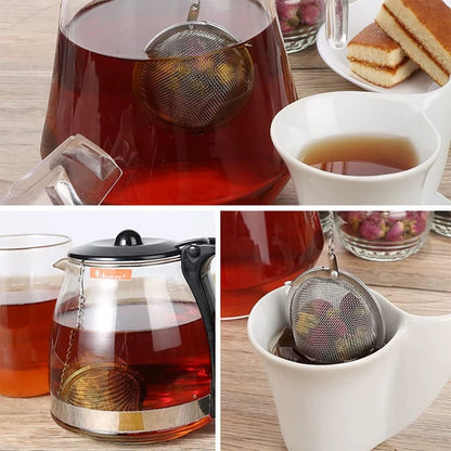 Tea Ball Strainer Infuser - Pack of 2 - Stainless Steel Mesh Filter Herb Spice