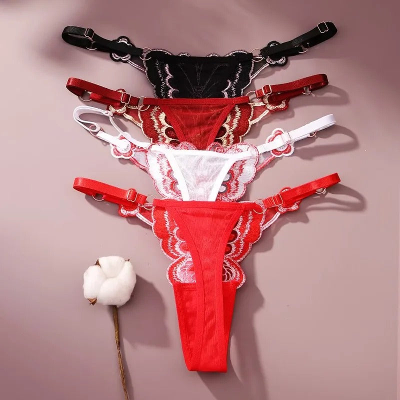 Thong Knicker Women G-String Mesh Pantie Adjustable Low Waist Underwear Euro Style