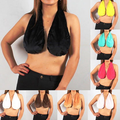 Bra Top Bath Towel Hanging Neck Breathable Women Bra Top Style Sweat Absorbent