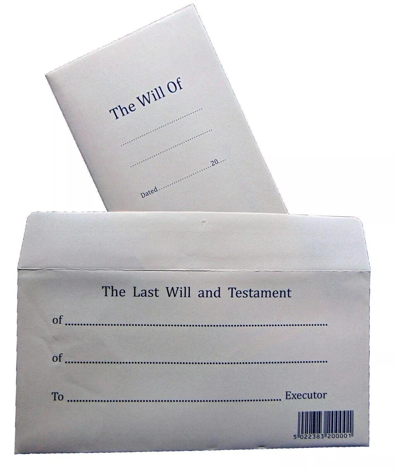 Testament Will Form The Last Will and Testament English Printed 1 x will form