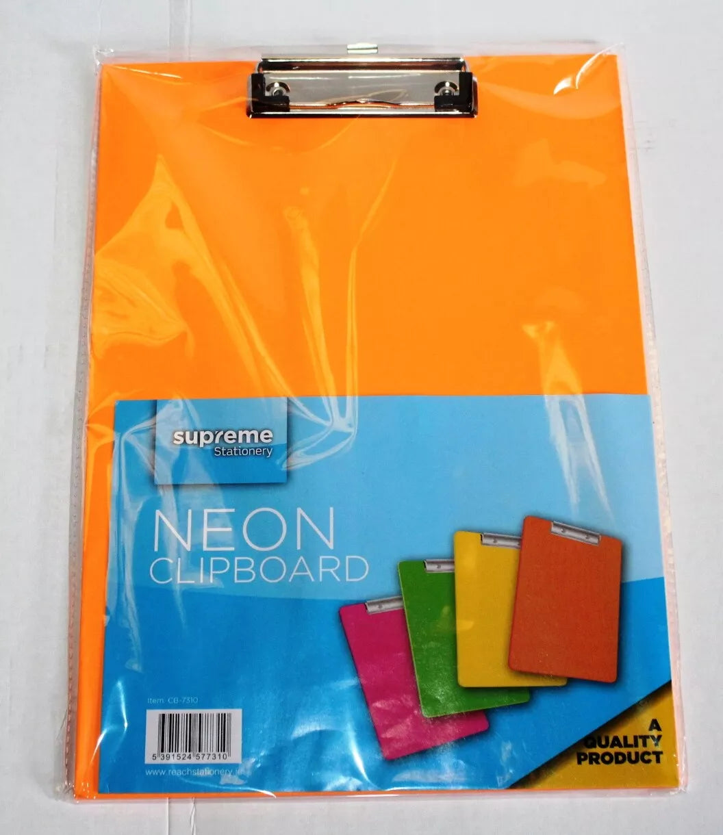 Orange Clipboard A4 Neon Colour Office Document Storage Paper Holder 9 x 12 inch