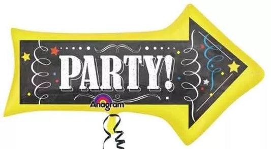 Balloon Chalkboard Party Arrow Foil Balloon 36" x 21" needs helium 2 float