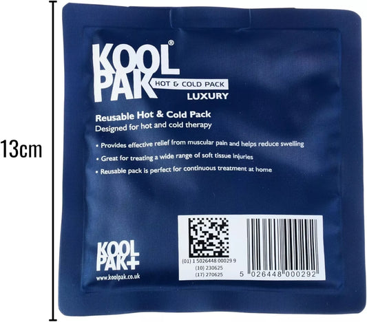 Koolpak Reusable Luxury Hot and Cold Gel Pack 13cm x 14cm Soft nylon coating