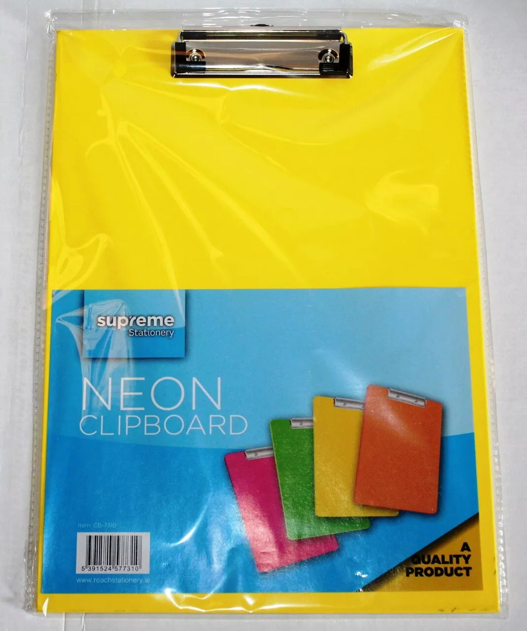 Yellow Clipboard A4 Neon Colour Office Document Storage Paper Holder 9 x 12 inch