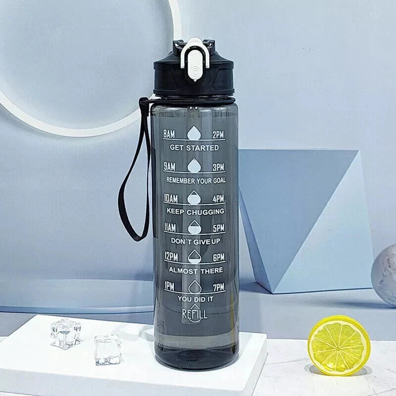 Sports Water Bottle Gym Travel Drinking Leakproof Bottle With Straw BPA Free UK