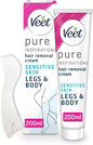 Veet Sensitive Hair Removal Cream Legs Body 200ml pack no more ammonia smell