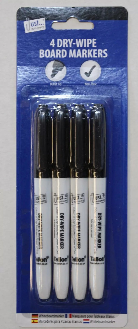 WhiteBoard Marker Dry Wipe 4 Black bullet Tip WhiteBoard Marker Dry Wipe Non Toxic WhiteBoard Markers