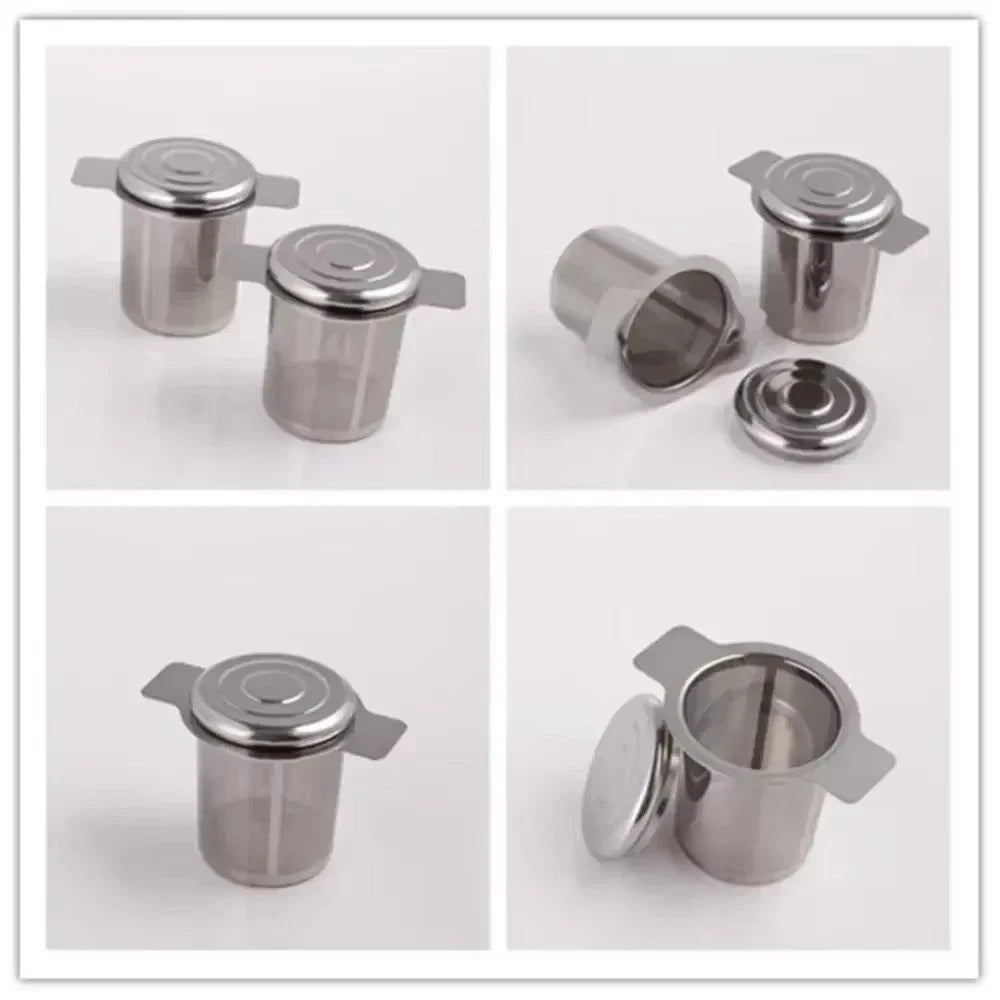Stainless Steel Mesh Tea Infuser Strainer Metal Loose Leaf Cup Filter With Lid