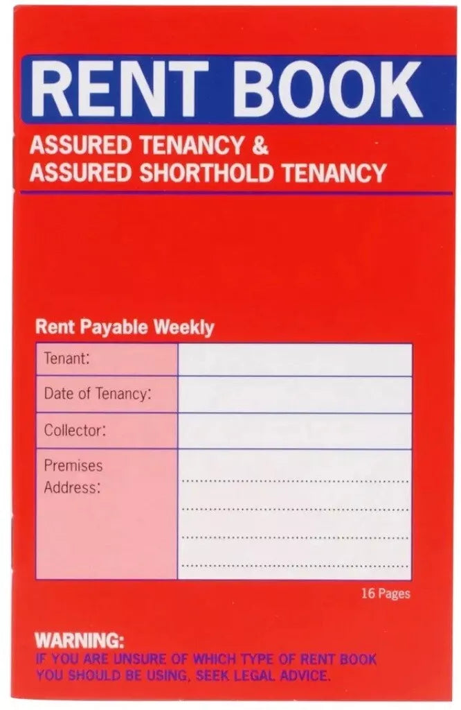 Rent Book Receipt Protected Statutory Tenant 8 Pages Rent Payable Weekly 1x Book