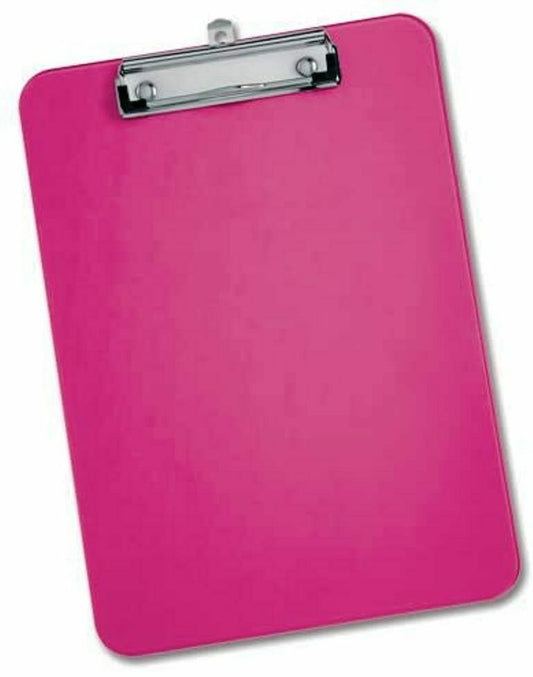 Pink Clipboard A4 Neon Colour Office Document Storage Paper Holder 9 x 12 inch