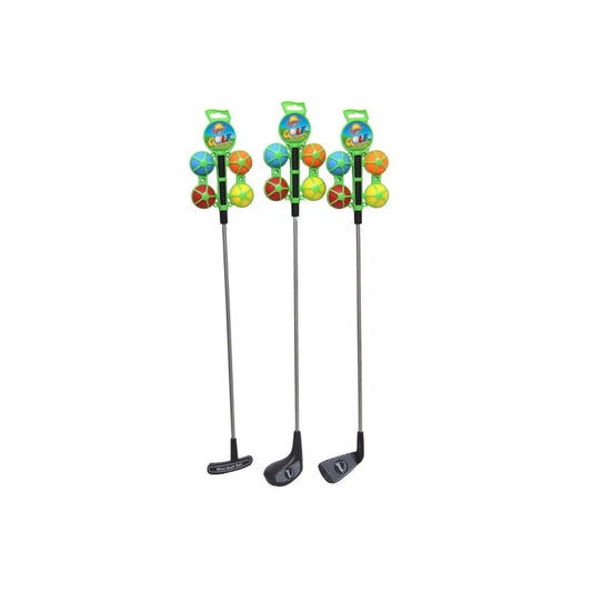 Golf Club Metal Shaft with 4 Balls 62cm Assorted club putter kids indoor game