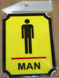 Door Sign Toilet Door Sign Gents Sign Man Peel & Stick Size 8x11cm 1pcs