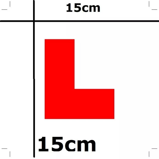 L Plate Learner driver Plate Easy attached Magnetic 2  x plates 15 x 15cm