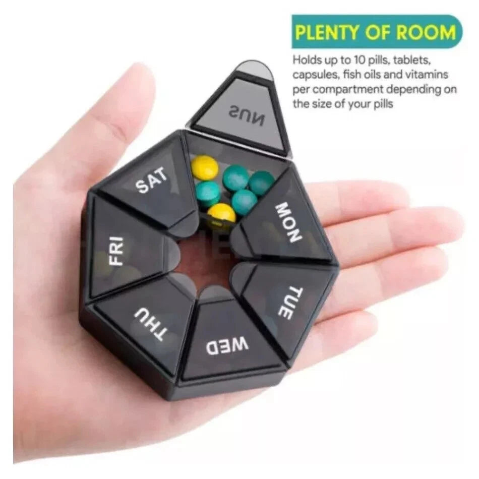 Daily Pill Box 7 Day Week Weekly Organiser Storage Medicine Tablet Dispenser