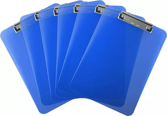 Blue Clipboard Paper Holder A4 Translucent Single Tough Plastic 1 x Clipboard