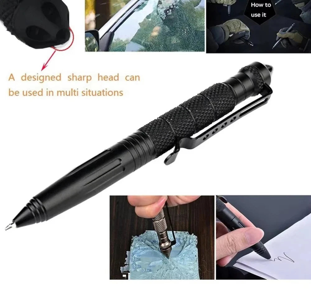 Tactical Pen Office Emergency Glass Breaker , Multi Functional Tactical Pen High Quality Steel Anti Skid Portable Self Defense Pen Aluminum Glass Breaker Survival Tool