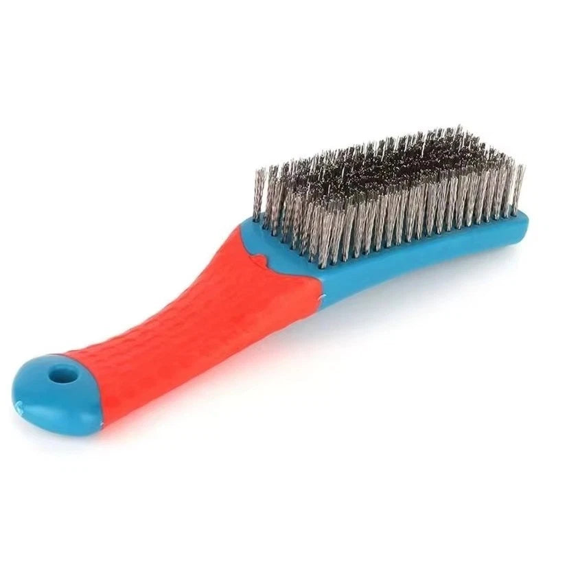 Heavy Duty small Wire Brush Stainless Steel Bristles Plastic Handle Rust Paint Remover