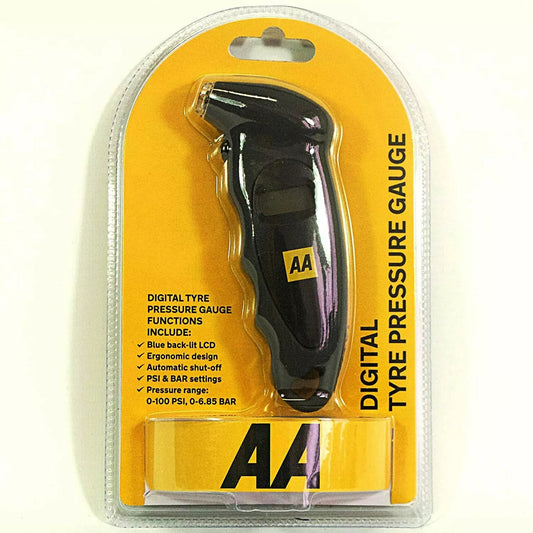 AA Digital Tyre Pressure Checker Gauge 0-100 PSI 0-6.85 BAR Car Van