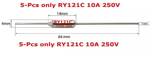 Thermal Fuse RY 121C RY121C 10A 250V Cut off Temperature 121C 5pcs Repair heater