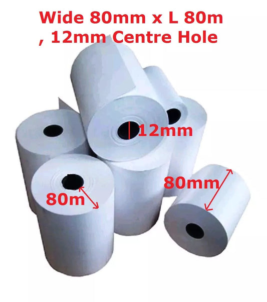 Thermal Paper Till 1 x Roll fo Printing Payment Receipt EPOS POS Printer 80x80mm