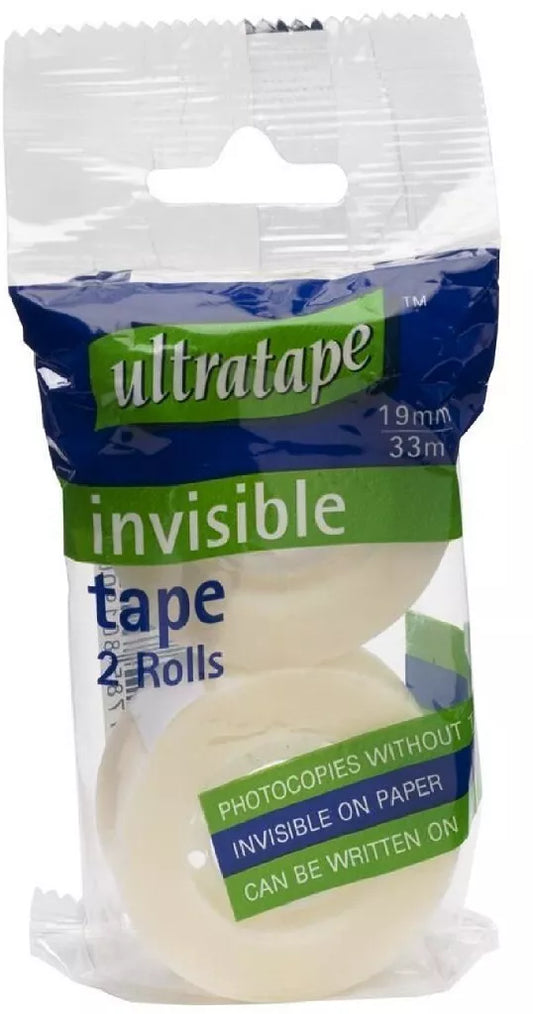 invisible Tape Ultratape invisible Mending Tape 19mm x 33m pack of 2 rolls