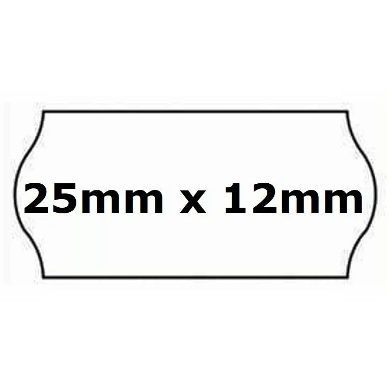 White Price Tag 25mm x 12mm Retail Store Price Gun Labels Sticker UK Seller 10 x Roll