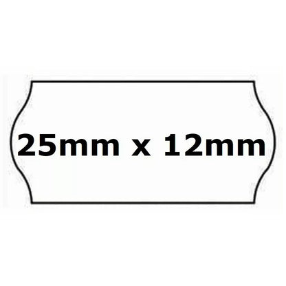 White Price Tag 25mm x 12mm Retail Store Price Gun Labels Sticker UK Seller 10 x Roll