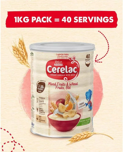 1 Kg Cerelac Mixed Fruits & Wheat Infant Cereal with milk from 7month Vegetarian