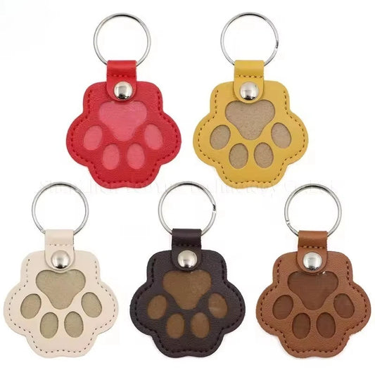 Leather Pet Memorial Keychain, Pet Hair Keepsake, Pet Fur Holder Keychain Bag