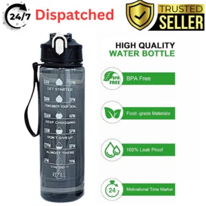 Sports Water Bottle Gym Travel Drinking Leakproof Bottle With Straw BPA Free UK