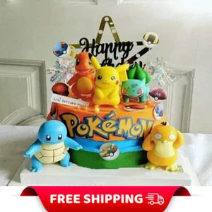 13 PCS/Set Pokemon Cake Decoration Toppers Pikachu Happy Birthday Pokemon