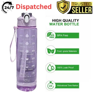 Sports Water Bottle Gym Travel Drinking Leakproof Bottle With Straw BPA Free UK