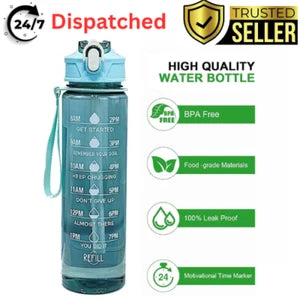 Sports Water Bottle Gym Travel Drinking Leakproof Bottle With Straw BPA Free UK