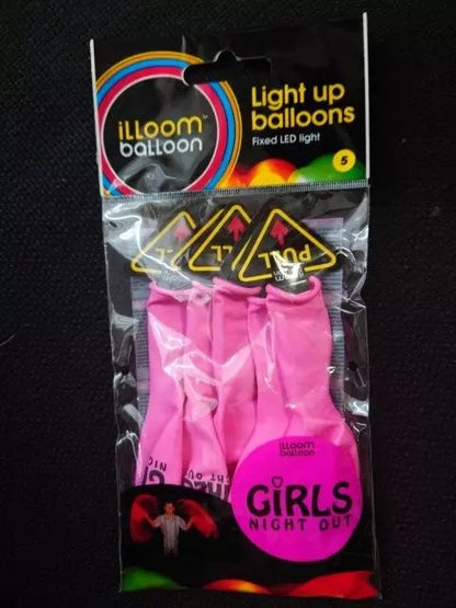 Pink Balloon girls night out Light up Balloon illoom balloons pack of 5 Balloons