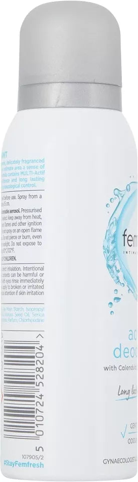 Femfresh Intimate Skin Care Active Deodorant Vaginal Odour Protection Spray x 2