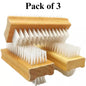 Nail brush 3 x Wooden Nail Brushes Double Sided Soft Nail Cleaning Bristles Manicure and Pedicure